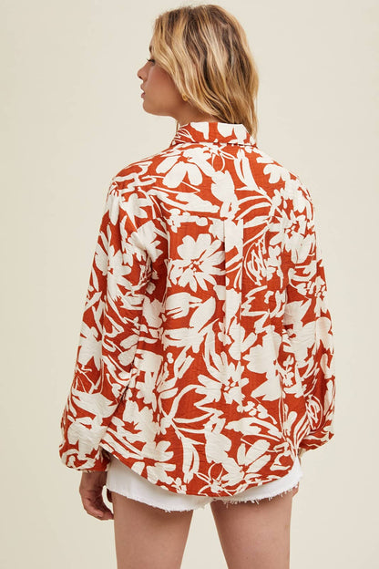 Floral Button-up Blouse