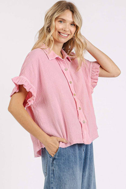Mineral Wash Ruffle Sleeve (Mittoshop)