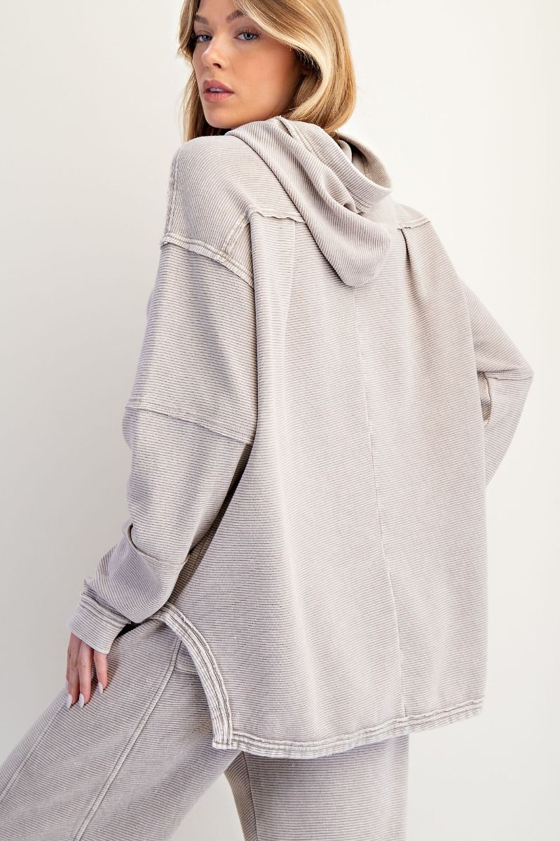 Lily Textured Ribbed Hoodie