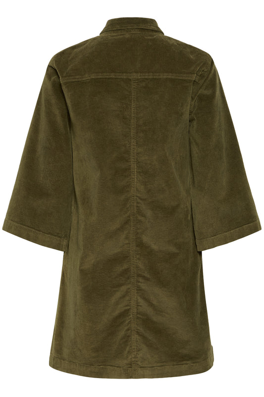 Bydasik Military Green Corduroy Dress