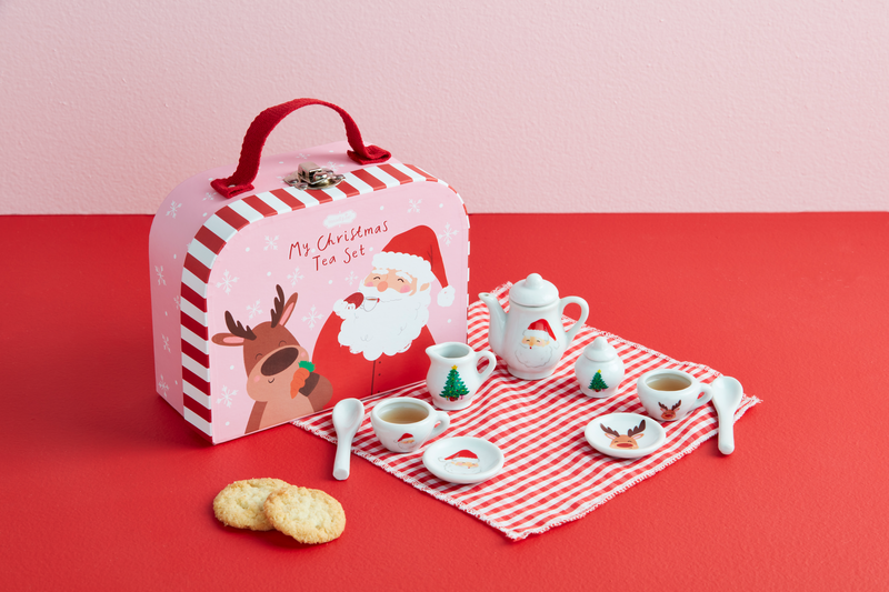 Christmas Tea Set in Suitcase (Mud Pie)